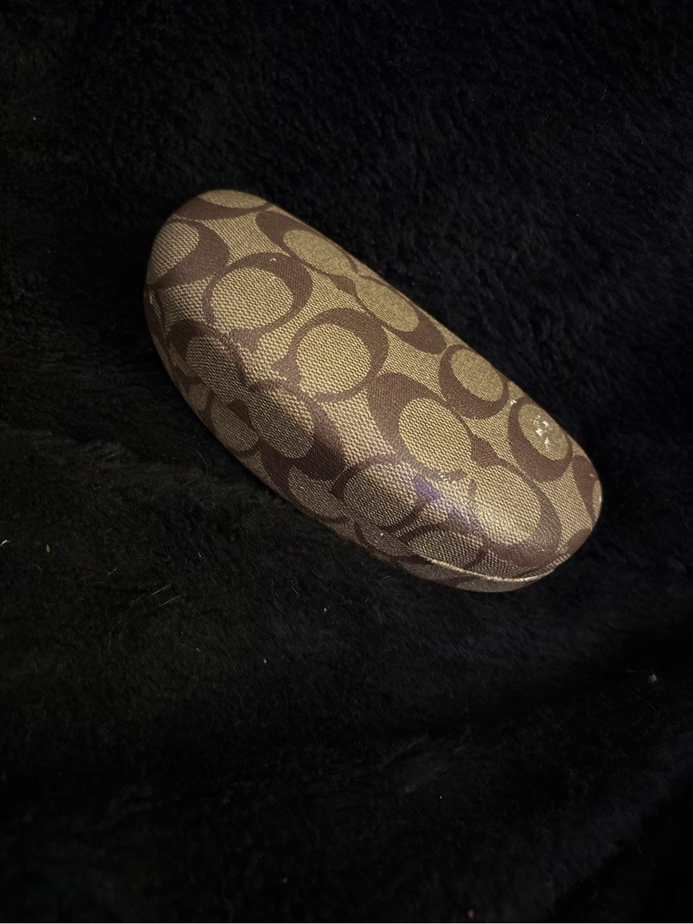 Coach Brown Signature 'C' Pattern Sunglasses Case